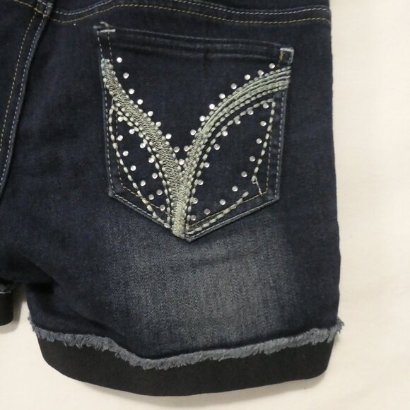 ROXY JEANS | size 26 | Denim Shorts | Rolled Bottom Hem | Stitched Back Pockets - Picture 14 of 14